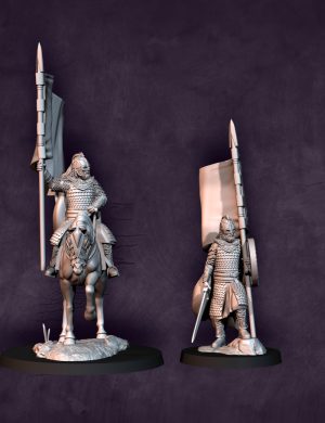 West Human Royal Guard with banner Mounted and Foot | Davale Games | Fantasy