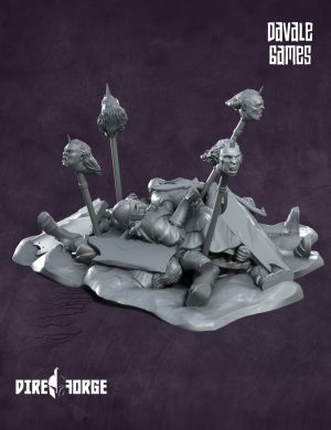 Bonfires With Pikes and Bloodhand Orcs heads | Scenery | Davale Games | Fantasy