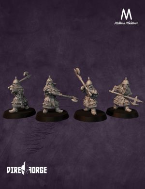 Dwarf Warriors with Axes-Polearms-Mattocks | Dwarves of the Saphire Ridges | Medbury | Fantasy