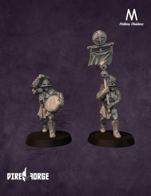 Orc legionaire Standard Bearer and drummer | Orcs and Goblins | Medbury | Fantasy