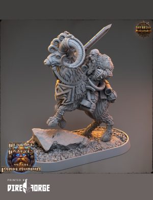 Arviz Thundergrind on Fire Goat - Deviant Dwarves of the Pandemonium | Daybreak Miniatures | Fantasy