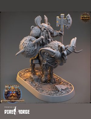 Hellgo Drauper on Fire Goat - Deviant Dwarves of the Pandemonium | Daybreak Miniatures | Fantasy