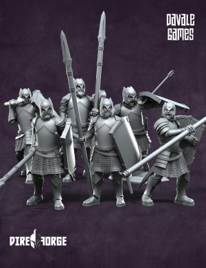 Grey Castle warriors with Spears on foot | Grey Castle | Davale Games | Fantasy