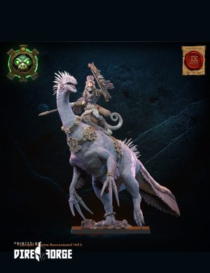 Kuaxotl Heroine on Istetlueyak | Fantasy Battle | Lost Kingdom Miniatures | Fantasy