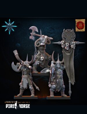 Heavy Weapon Barbarian Command Group | Fantasy Battle | Lost Kingdom Miniatures | Fantasy