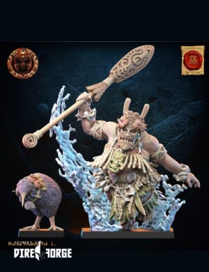 Hinewai, Tohunga with familiar | Fantasy Battle | Lost Kingdom Miniatures | Fantasy
