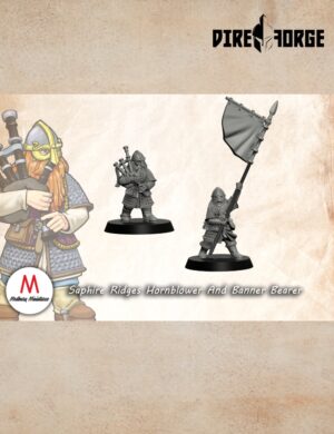 Saphire Ridges Hornblower And Banner Bearer | Dwarves of the Saphire Ridges | Medbury | Fantasy