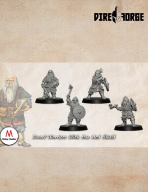 Dwarf Warriors With Axe And Shield | Dwarves of the Saphire Ridges | Medbury | Fantasy