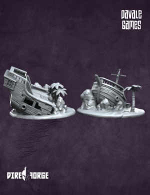 Pirate Ship destroyed 1 | Scenery | Davale Games | Fantasy