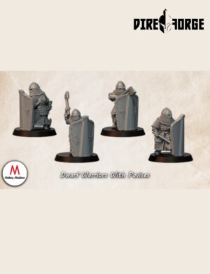 Dwarf Warriors With Pavises | Dwarves of the Saphire Ridges | Medbury | Fantasy