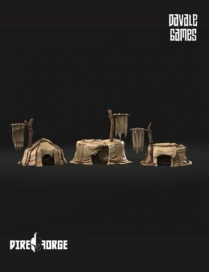 3 Orc Huts | Scenery | Davale Games | Fantasy