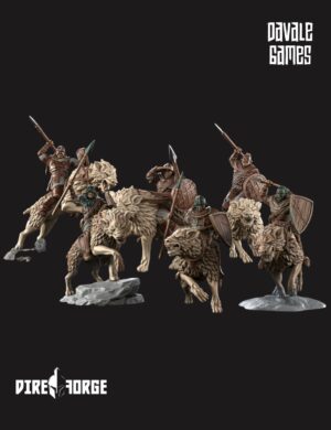 Morlok Riders with Shield and throwing spears | Dark City of Morlok | Davale Games | Fantasy