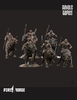 6 Warg riders just with javelin | Dark City of Morlok | Davale Games | Fantasy