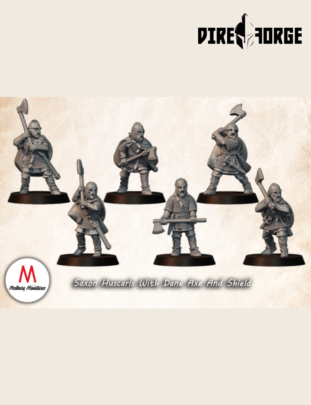 7 Saxon Huscarls With Dane Axes