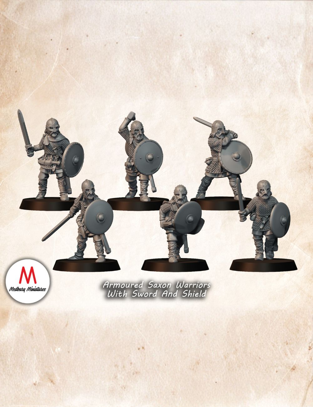 Armoured Saxon Warriors With Sword And Shield