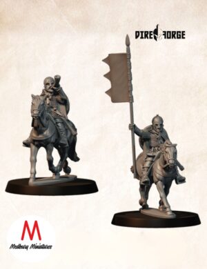 Mounted Armoured Saxon Hornblower And Banner Bearer | Saxon | Medbury | Historical