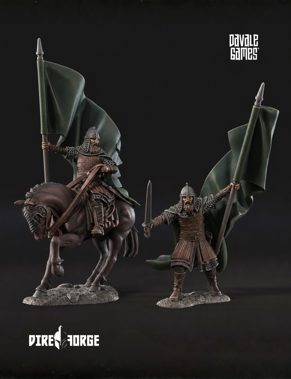 West Human Banner Mtd & Foot | West Humans | Davale Games | Fantasy