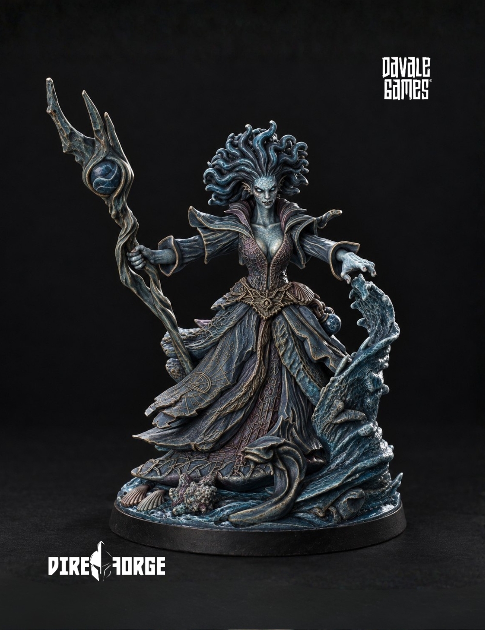 Vaelia Shadowveil, Sorceress of the Black Tide | The Brine Crown | Davale Games | RPG