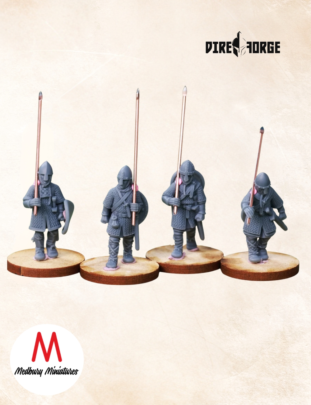Norman Armoured Spearman Marching 1 | Norman | Medbury | Fantasy